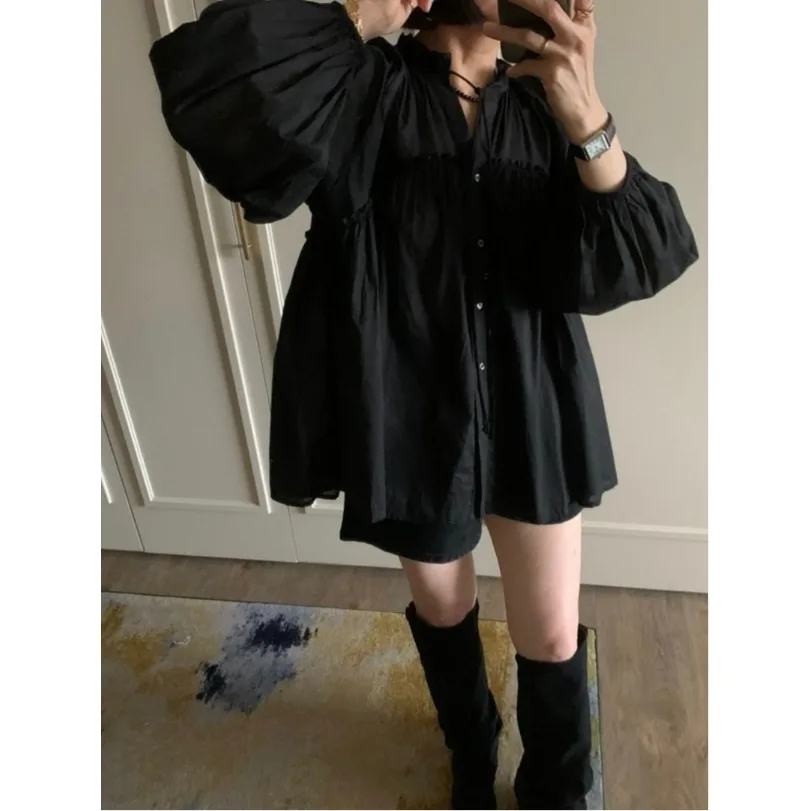 Korean Style Chic Early Spring Doll Long Sleeve Shirt Women's Loose Tied Lace Versatile Top Breathable Polyester Fiber
Korean Style Chic Early Spring Doll Long Sleeve Shirt Women's Loose Tied Lace Versatile Top Breathable Polyester Fiber