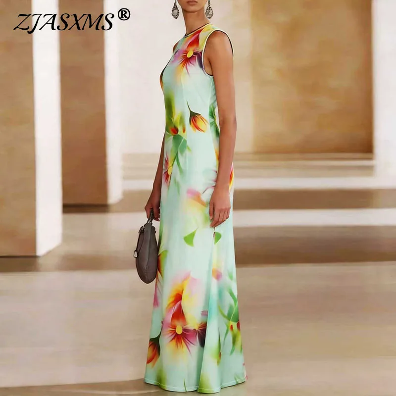 Floral Print Round Neck Sexy Maxi Dress Womens Bohemian Sleeveless Bodycon Long Dress New Elegant Party Vacation Evening Dresses
Floral Print Round Neck Sexy Maxi Dress Womens Bohemian Sleeveless Bodycon Long Dress New Elegant Party Vacation Evening Dresses