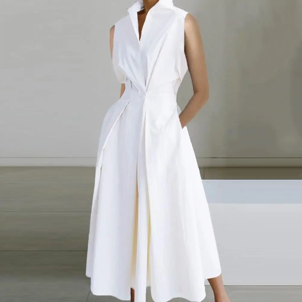Women Lapel Collar Dress Loose Cut Midi Dress Elegant Midi Dress with Lapel Button Detail High Waist for Formal Events for Women
Women Lapel Collar Dress Loose Cut Midi Dress Elegant Midi Dress with Lapel Button Detail High Waist for Formal Events for Women