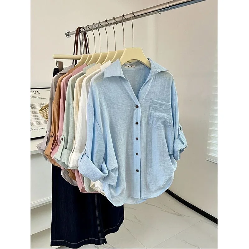 Linen Shirt Women's Loose Long Sleeve Sun Protection Summer Air Conditioning Outerwear Thin Coat Collar Pure C...
Linen Shirt Women's Loose Long Sleeve Sun Protection Summer Air Conditioning Outerwear Thin Coat Collar Pure C...