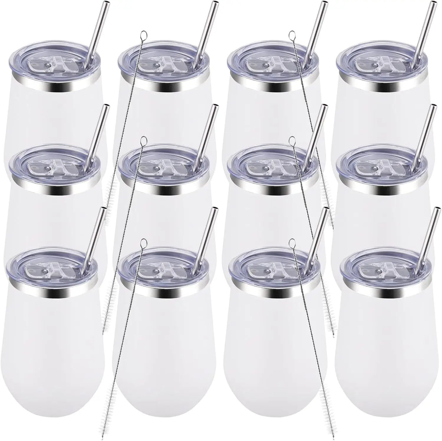 12oz Stainless Steel Wine Tumbler with Lid and Straw, Vacuum Insulated Coffee Cup for Travel Parties Outdoor, Set of 12
12oz Stainless Steel Wine Tumbler with Lid and Straw, Vacuum Insulated Coffee Cup for Travel Parties Outdoor, Set of 12