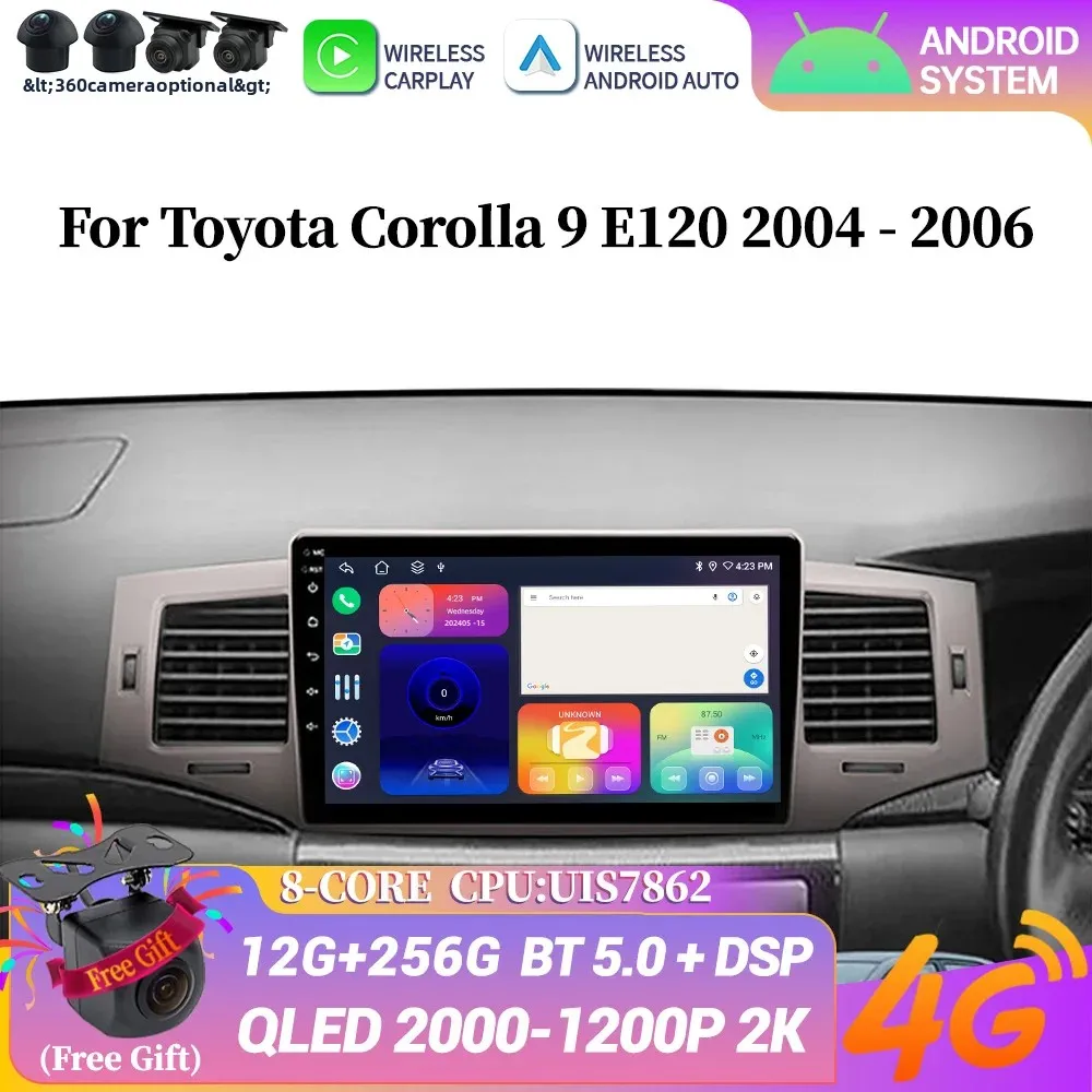 Android 14 Car Radio For Toyota Corolla 9 E120 2004-2006 4G Wireless Bluetooth Carplay Stereo Touch Screen Multimedia Navigation
Android 14 Car Radio For Toyota Corolla 9 E120 2004-2006 4G Wireless Bluetooth Carplay Stereo Touch Screen Multimedia Navigation