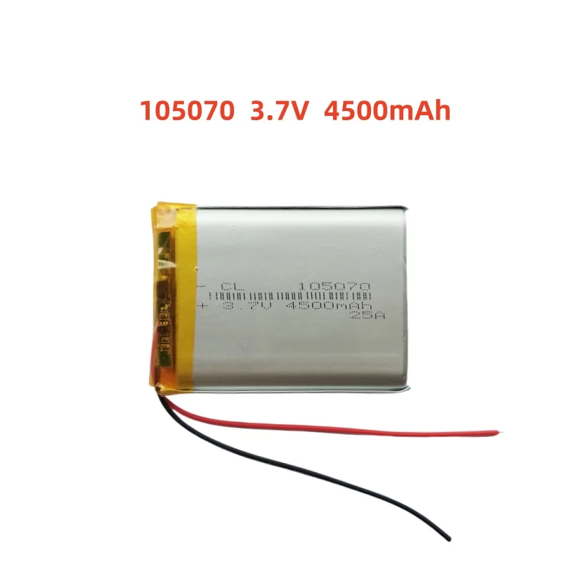 3.7V 4500mAh Li-Polymer Replacement Li Lipo Battery 105070 JST 2Pin 1.0/1.25/1.5/2.0/2.54mm Connector For GPS Camera LED
3.7V 4500mAh Li-Polymer Replacement Li Lipo Battery 105070 JST 2Pin 1.0/1.25/1.5/2.0/2.54mm Connector For GPS Camera LED