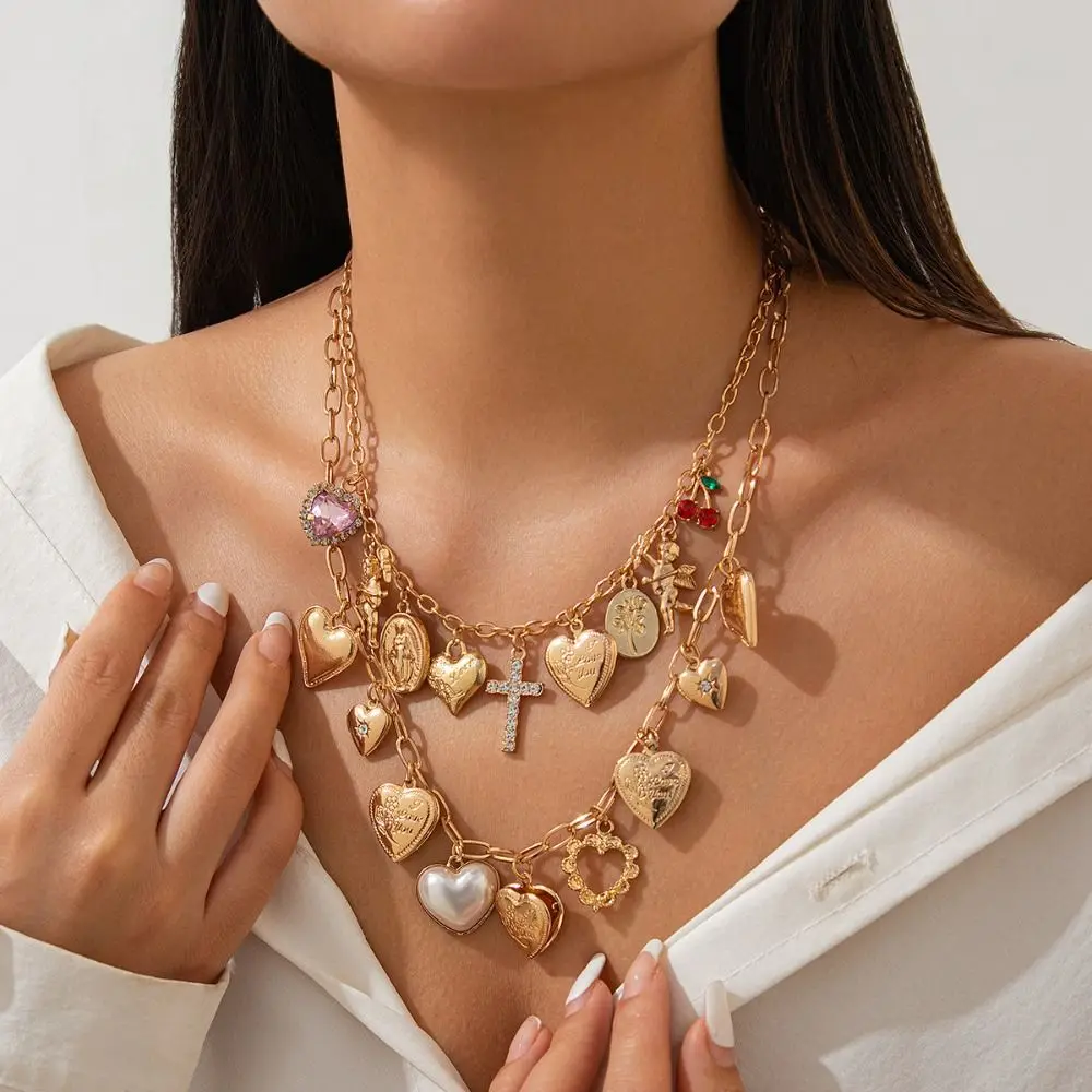 Vintage Style Heart Pendant Necklace Metal Material Collarbone Chain Rhinestone Cross Choker Imitation Pearl Multi-Design
Vintage Style Heart Pendant Necklace Metal Material Collarbone Chain Rhinestone Cross Choker Imitation Pearl Multi-Design