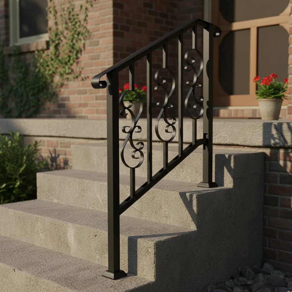 Sturdy Iron 3-Step Stair Railing Ergonomic Patterned Handrail with Installation Kit for Indoor Outdoor Staircase Safety Support
Sturdy Iron 3-Step Stair Railing Ergonomic Patterned Handrail with Installation Kit for Indoor Outdoor Staircase Safety Support