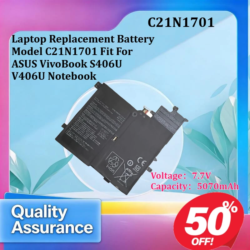 Li-Polymer Laptop Replacement Battery Model C21N1701 Fit For ASUS VivoBook S406U V406U Notebook
Li-Polymer Laptop Replacement Battery Model C21N1701 Fit For ASUS VivoBook S406U V406U Notebook