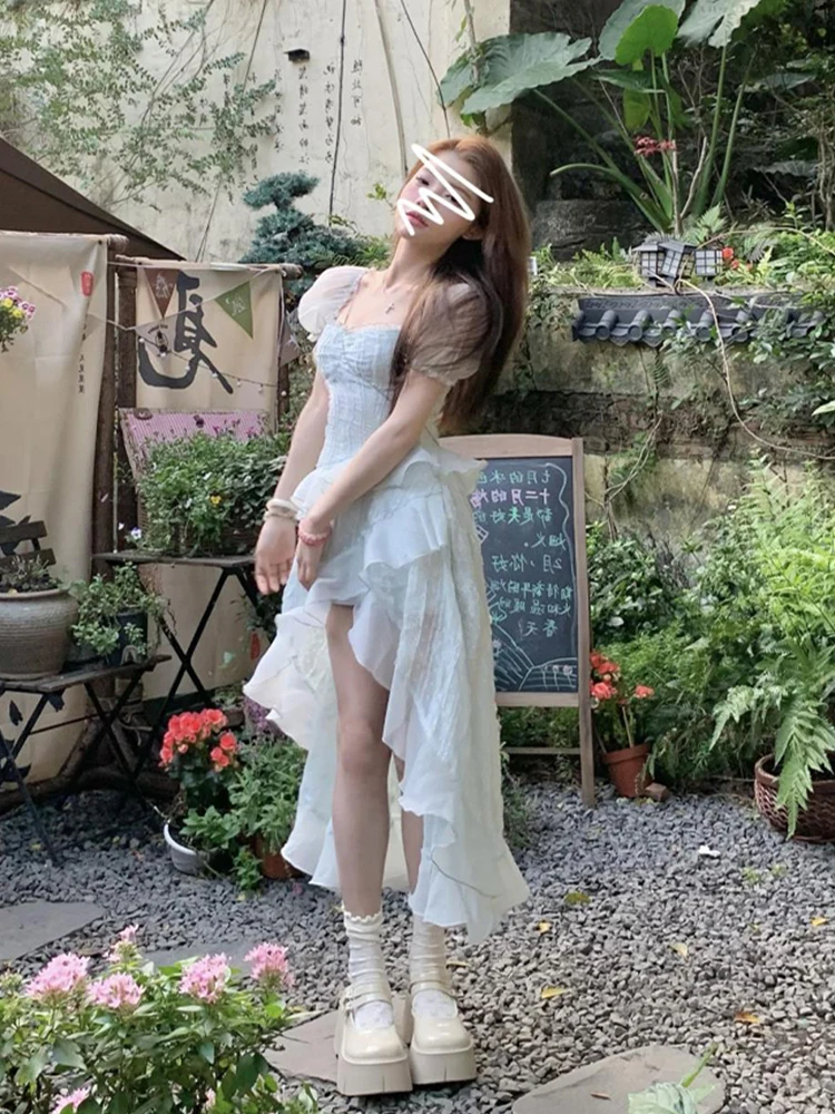 XZY Sweet Bubble Sleeve Dress Women's Summer Irregular Tea Break plus Size Fairy Skirt Commute Style Princess Sleeve Midi Dress
XZY Sweet Bubble Sleeve Dress Women's Summer Irregular Tea Break plus Size Fairy Skirt Commute Style Princess Sleeve Midi Dress