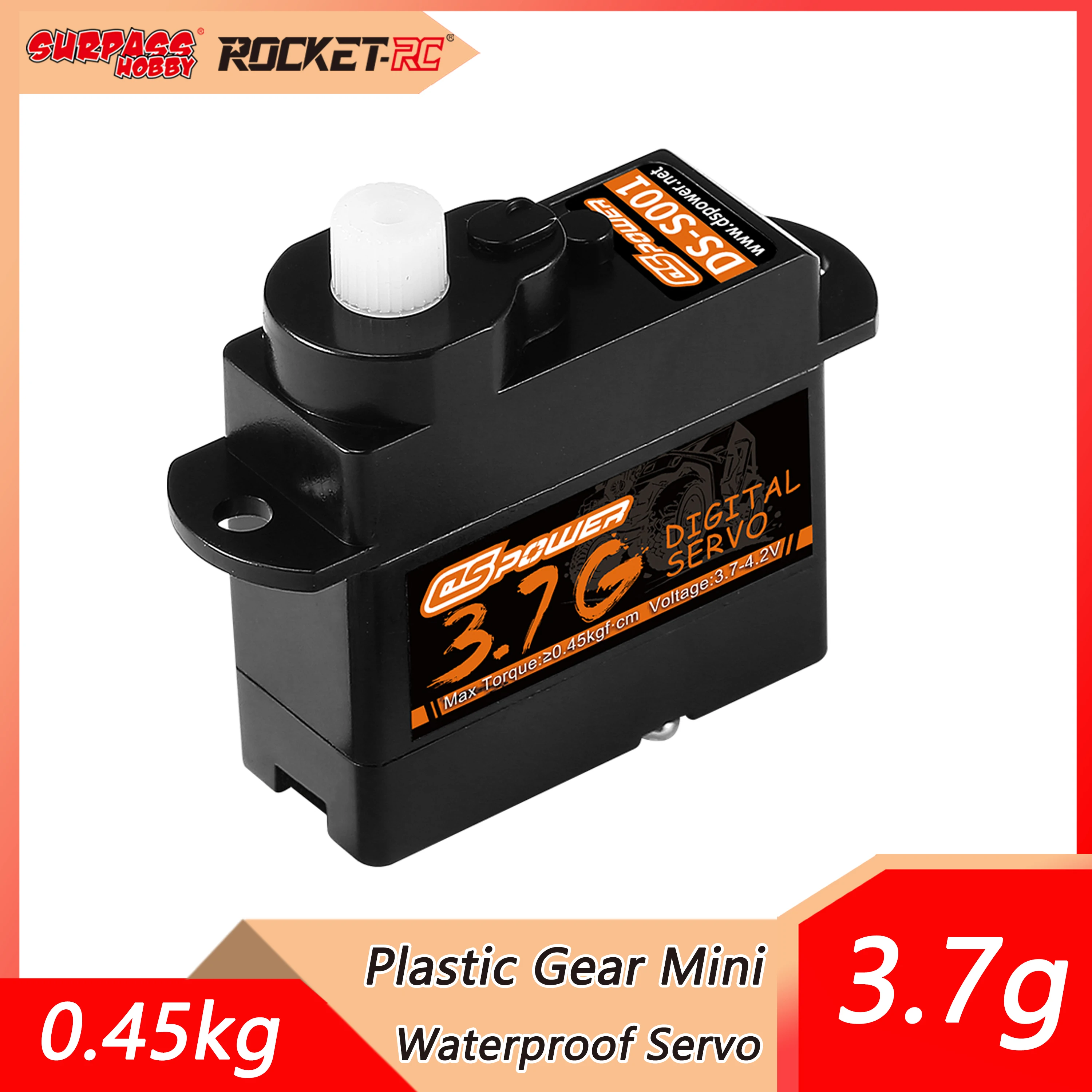 DSpower 3.7g RC Servo Micro Waterproof High Torque Digital Servo for RC Airplane Helicopter Drone Drift Car Boat Model Robot Arm
DSpower 3.7g RC Servo Micro Waterproof High Torque Digital Servo for RC Airplane Helicopter Drone Drift Car Boat Model Robot Arm