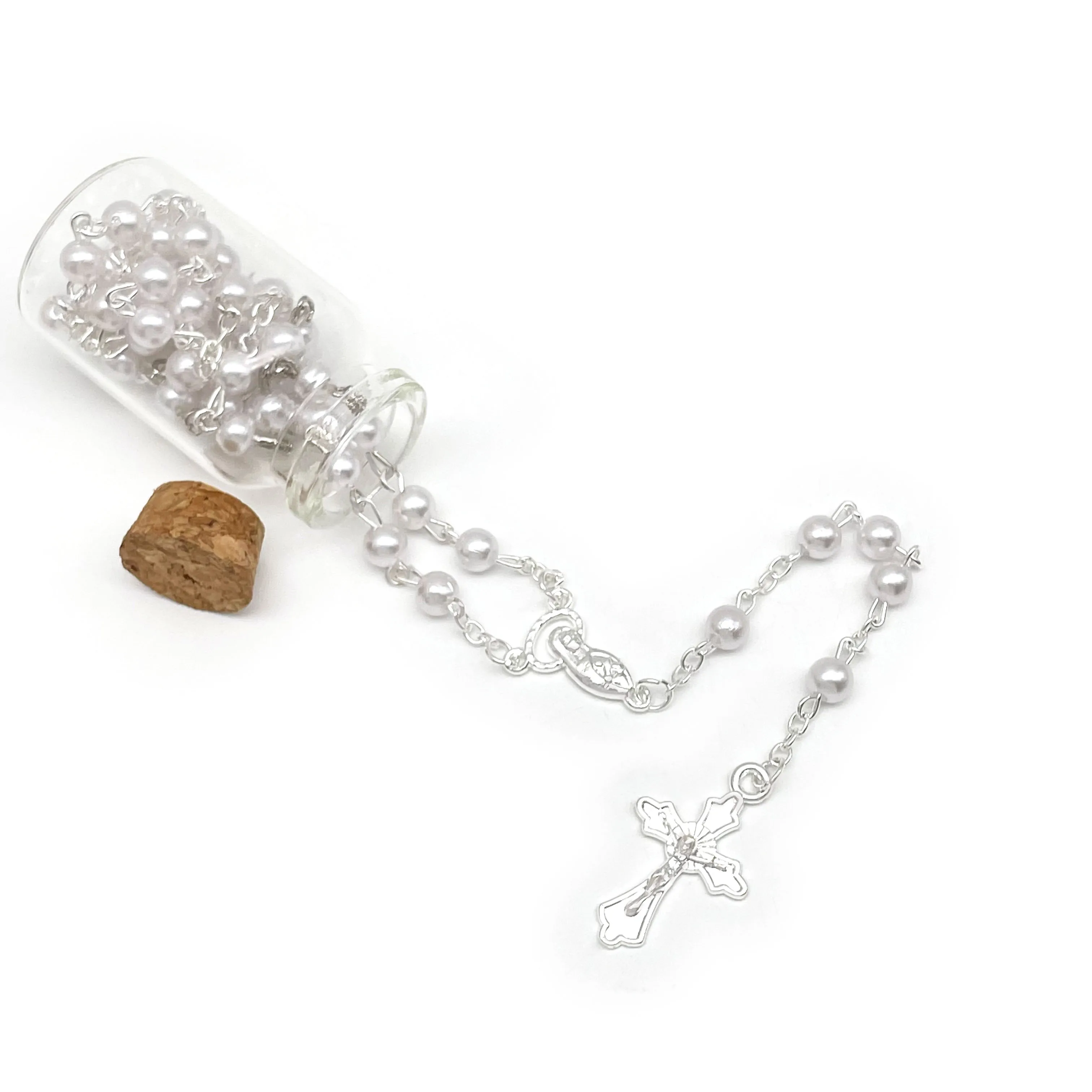 12 Pcs Baptism White Sliver Pearl Rosary Bottle Recuerdos De Bautizo Baby Shower Favors Quiceanera /1st Communion
12 Pcs Baptism White Sliver Pearl Rosary Bottle Recuerdos De Bautizo Baby Shower Favors Quiceanera /1st Communion