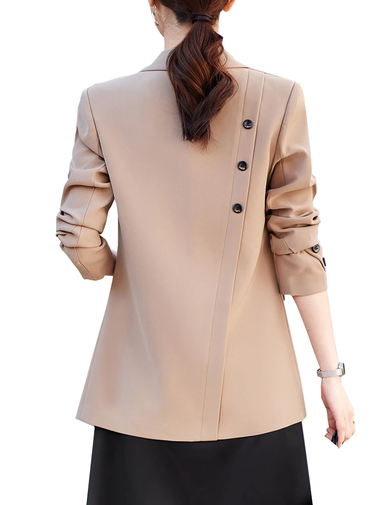 Gray Khaki Black Ladies Blazer Women Solid Slim Jacket Female Long Sleeve Single Button Casual Coat
Gray Khaki Black Ladies Blazer Women Solid Slim Jacket Female Long Sleeve Single Button Casual Coat