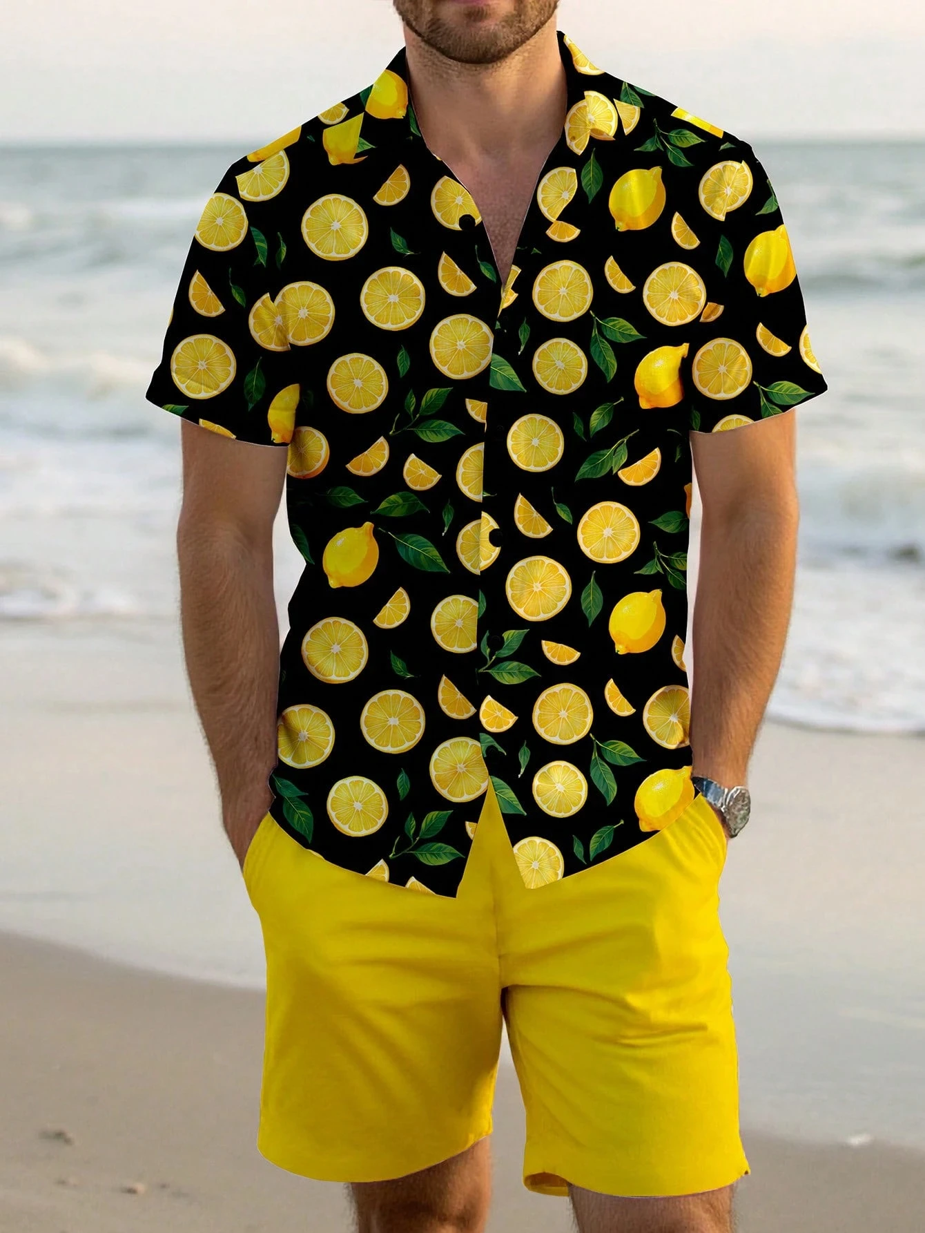 Hawaiian Fruit Floral Print Men's Shirt and Shorts Two Piece Set Casual Vacation Men's Shirt Set Short Sleeve Button Shirt
Hawaiian Fruit Floral Print Men's Shirt and Shorts Two Piece Set Casual Vacation Men's Shirt Set Short Sleeve Button Shirt