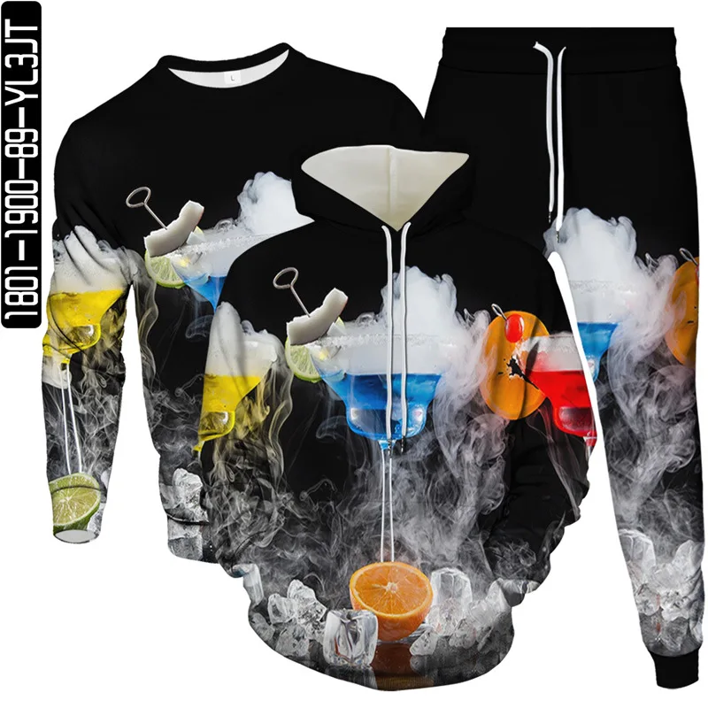 Cocktail Drink Wine Bottle Print Men Fashion Clothes Suit Hoodie Sweatshirt Pant 3 Piece Set Male Outdoor Casual Tracksuit S-6XL
Cocktail Drink Wine Bottle Print Men Fashion Clothes Suit Hoodie Sweatshirt Pant 3 Piece Set Male Outdoor Casual Tracksuit S-6XL