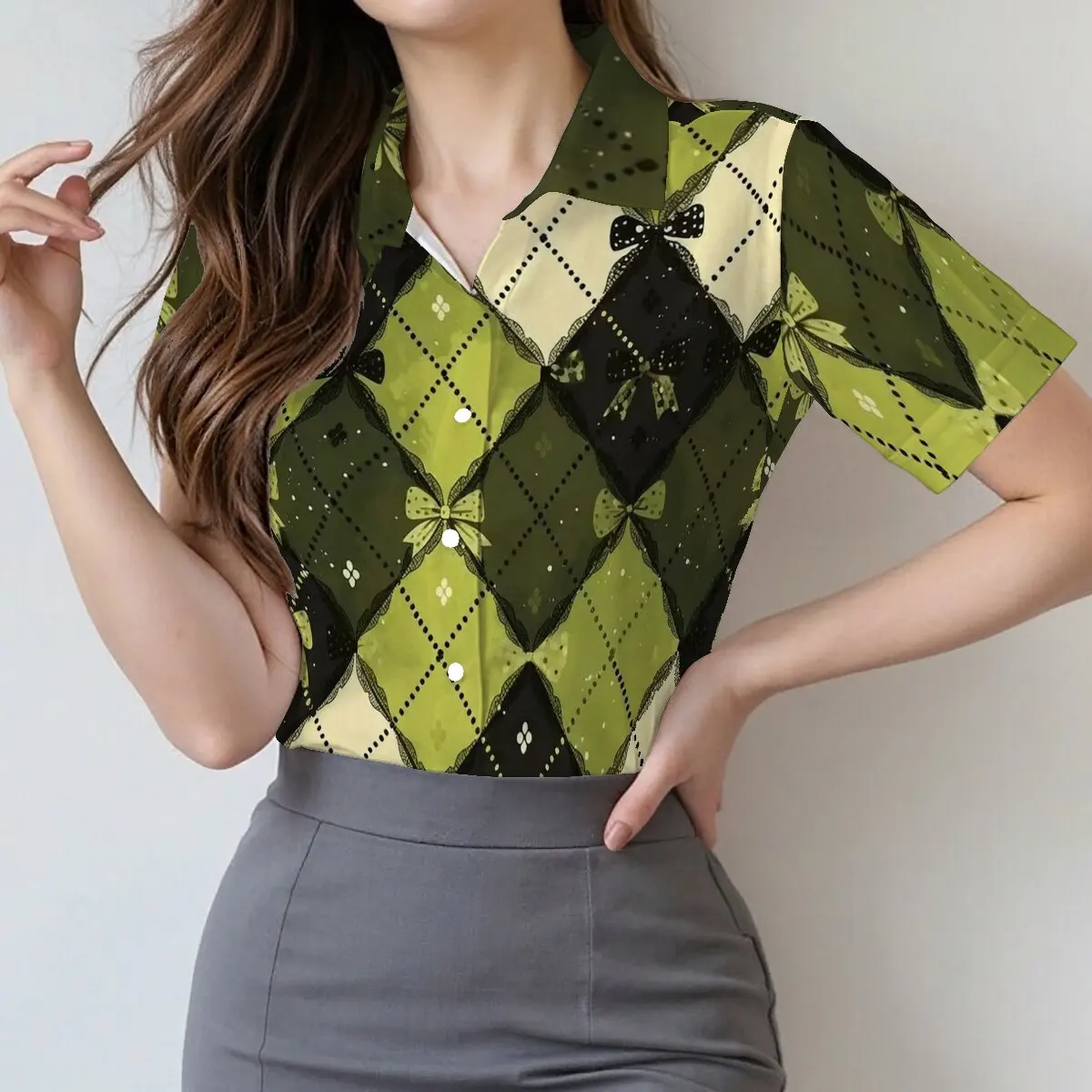 Women's summer plaid short-sleeve shirt, artistic and personalized with street art style, suitable for daily commute and dating
Women's summer plaid short-sleeve shirt, artistic and personalized with street art style, suitable for daily commute and dating