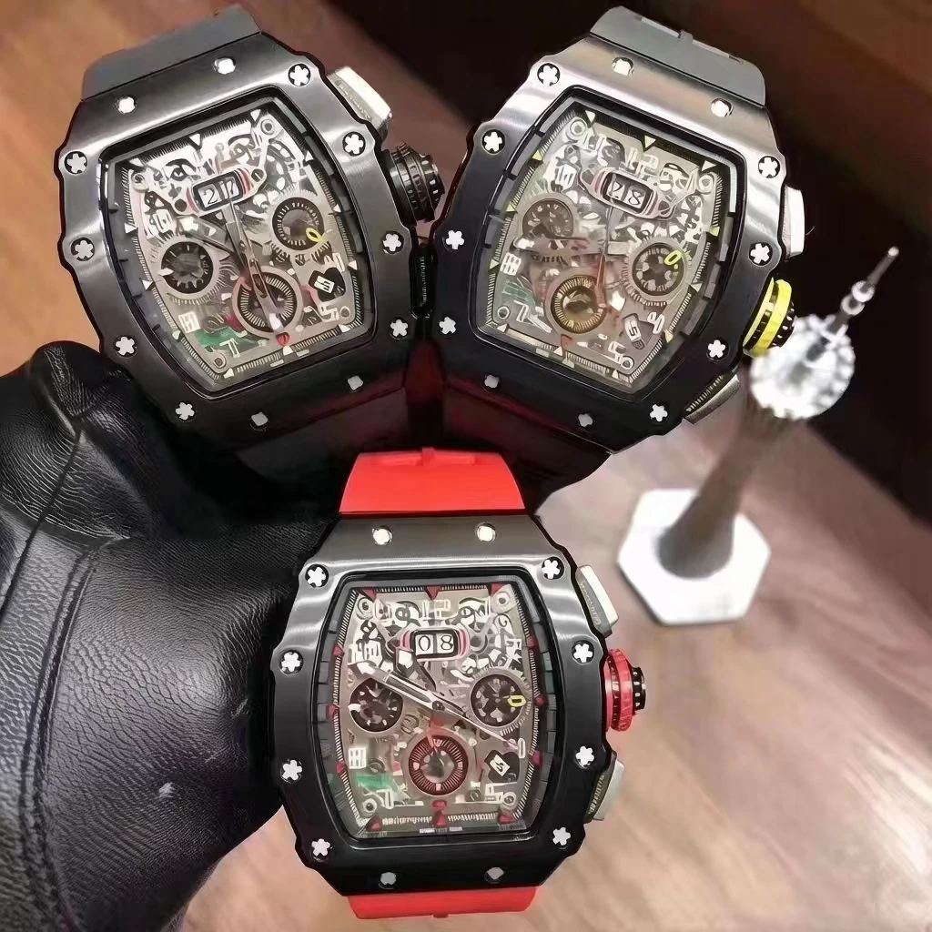 AAAAAluxury RM brand 6 pins Multifunctional Automatic mechanical Silicone Watch Tourbillon Stainless steel Men's automatic watch
AAAAAluxury RM brand 6 pins Multifunctional Automatic mechanical Silicone Watch Tourbillon Stainless steel Men's automatic watch