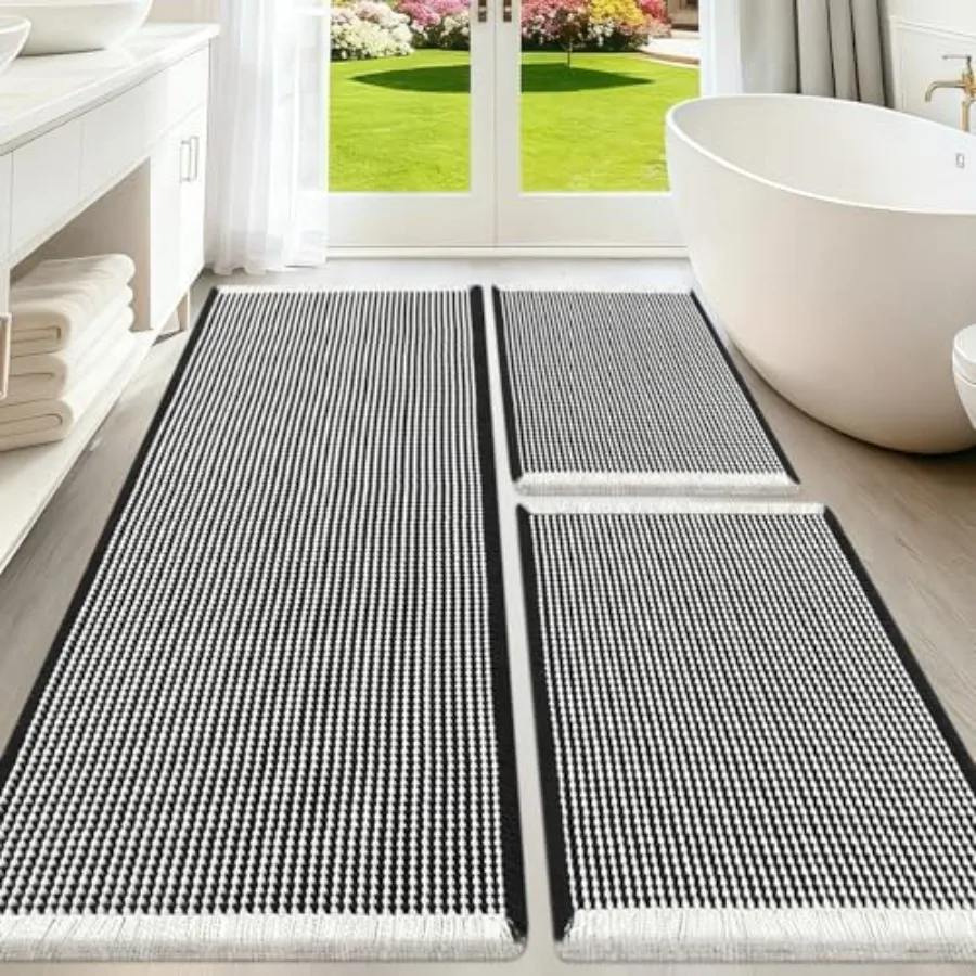 Upgraded Bath Mat Set 3 Pcs Super Absorbent Non-Slip Quick Dry Bathroom Rugs with Tassels Machine Washable Ultra Soft Boho Bath
Upgraded Bath Mat Set 3 Pcs Super Absorbent Non-Slip Quick Dry Bathroom Rugs with Tassels Machine Washable Ultra Soft Boho Bath