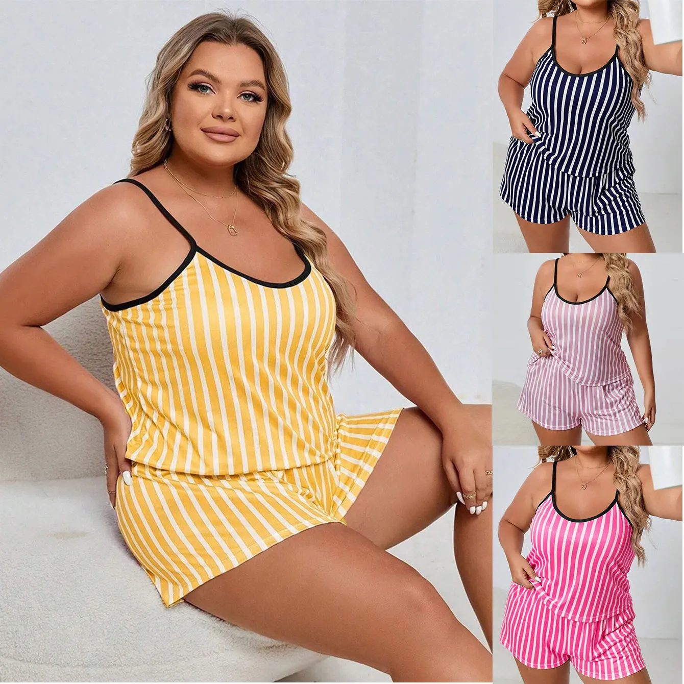 2026 Summer Women's Heart Print Pajama Set Sleeveless Elastic Waist Shorts 2 Pieces Female Sleepwear Nightwear XL-5XL Plus Size
2026 Summer Women's Heart Print Pajama Set Sleeveless Elastic Waist Shorts 2 Pieces Female Sleepwear Nightwear XL-5XL Plus Size
