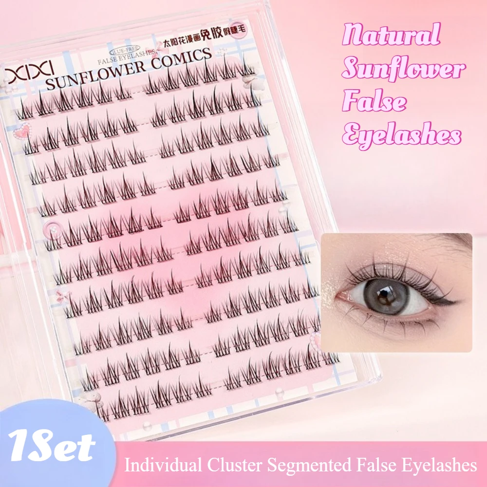10 Rows Sunflower False Eyelashes Glue-free Natural Manga Lightweight Curled Segmented Fake Lashes Makeup Tools for Beginner
10 Rows Sunflower False Eyelashes Glue-free Natural Manga Lightweight Curled Segmented Fake Lashes Makeup Tools for Beginner