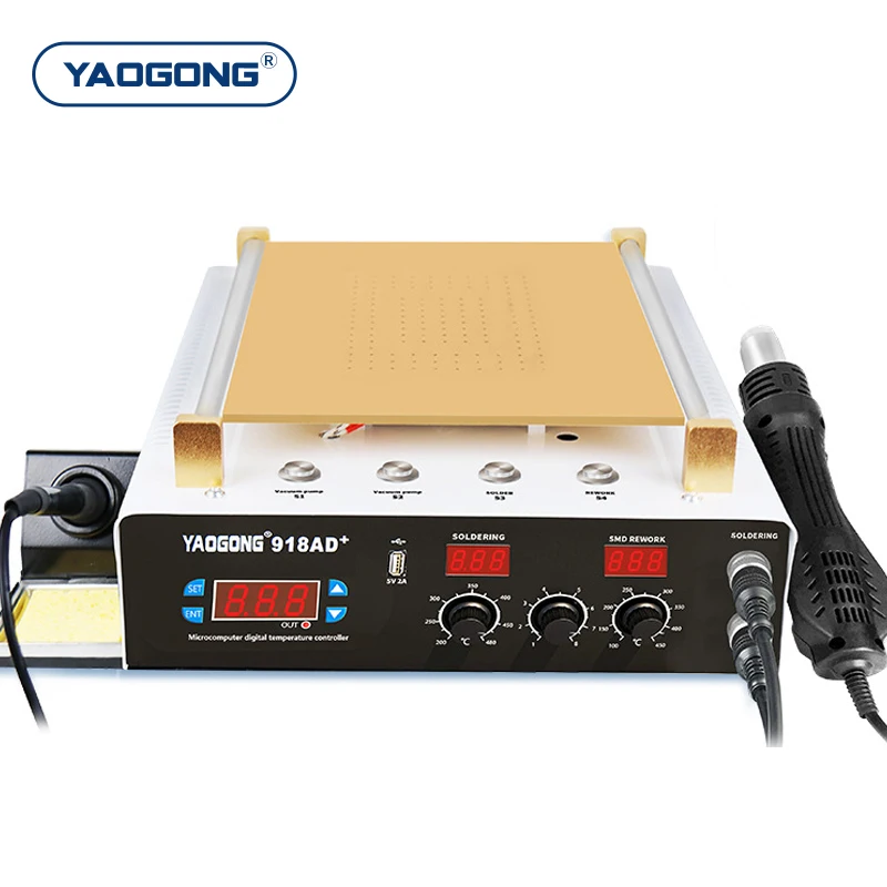 YAOGONG 918AD+ 14 Inch Mobile Repair Tool LCD Touch Phone Screen Separator Machine SMD Rework Hot Air Soldering Iron Station
YAOGONG 918AD+ 14 Inch Mobile Repair Tool LCD Touch Phone Screen Separator Machine SMD Rework Hot Air Soldering Iron Station