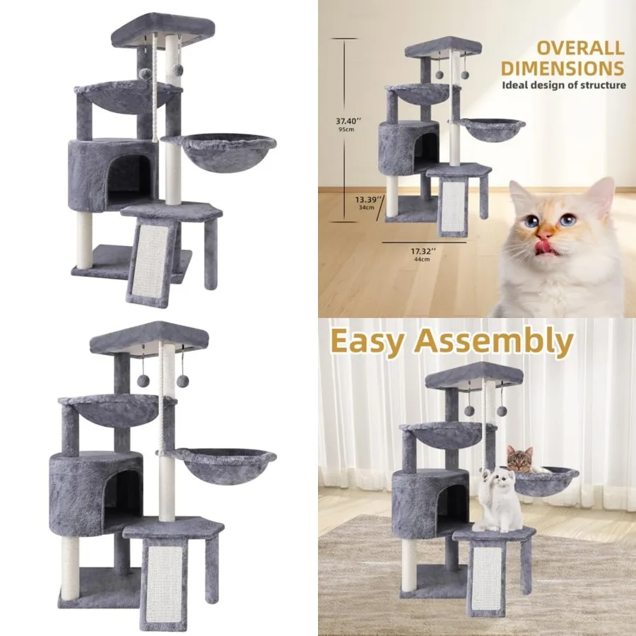 Xin Three Layer Cat Tree with Cat Condo and Two Hammocks
Xin Three Layer Cat Tree with Cat Condo and Two Hammocks