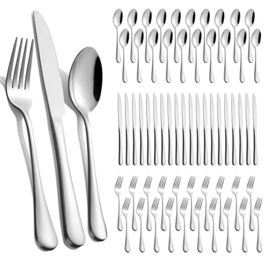Silverware Set for 20 - Stainless Steel Flatware Cutlery Set Mirror Polished Flatware Set Include Forks Spoons Knives for Home
Silverware Set for 20 - Stainless Steel Flatware Cutlery Set Mirror Polished Flatware Set Include Forks Spoons Knives for Home