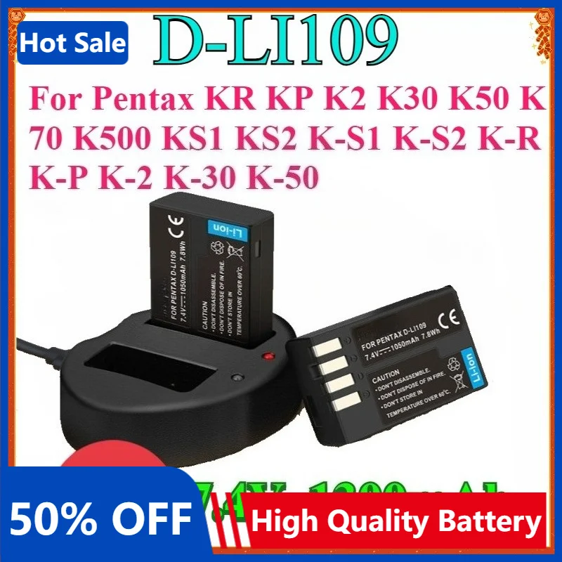 1300mAh D-Li109 D Li109 DLi109 Rechargeable Battery for Pentax KR KP K2 K30 K50 K70 K500 KS1 KS2 K-S1 K-S2 K-R K-P K-2 K-30 K-50
1300mAh D-Li109 D Li109 DLi109 Rechargeable Battery for Pentax KR KP K2 K30 K50 K70 K500 KS1 KS2 K-S1 K-S2 K-R K-P K-2 K-30 K-50