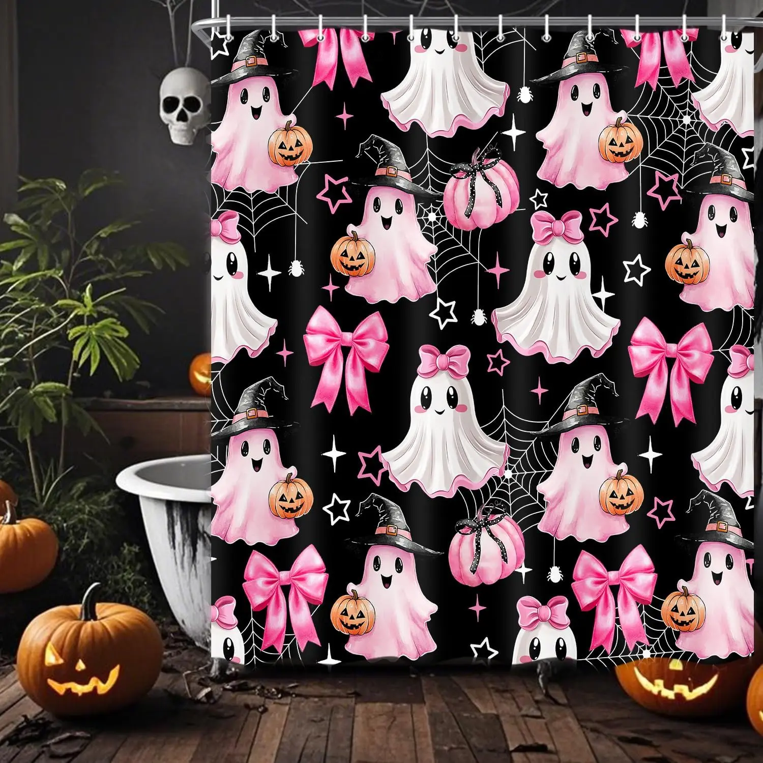 Занавеска для душа на Хэллоуин, черная милая призрачная тыква, жуткая занавеска для душа для ванной комнаты, забавный Хэллоуин, праздник, мультфильм, жуткий
Занавеска для душа на Хэллоуин, черная милая призрачная тыква, жуткая занавеска для душа для ванной комнаты, забавный Хэллоуин, праздник, мультфильм, жуткий
