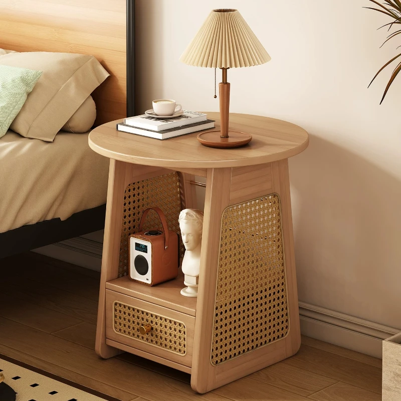 Vintage Solid Wood Rattan Nightstand Movable Storage Cabinet Minimalist Bedroom Side Table Unit Space Saving Home Furniture
Vintage Solid Wood Rattan Nightstand Movable Storage Cabinet Minimalist Bedroom Side Table Unit Space Saving Home Furniture