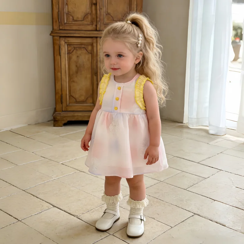 Платье для маленьких девочек, летние хлопковые платья без рукавов с градиентным рисунком, простая и милая пляжная одежда для маленьких девочек
Платье для маленьких девочек, летние хлопковые платья без рукавов с градиентным рисунком, простая и милая пляжная одежда для маленьких девочек