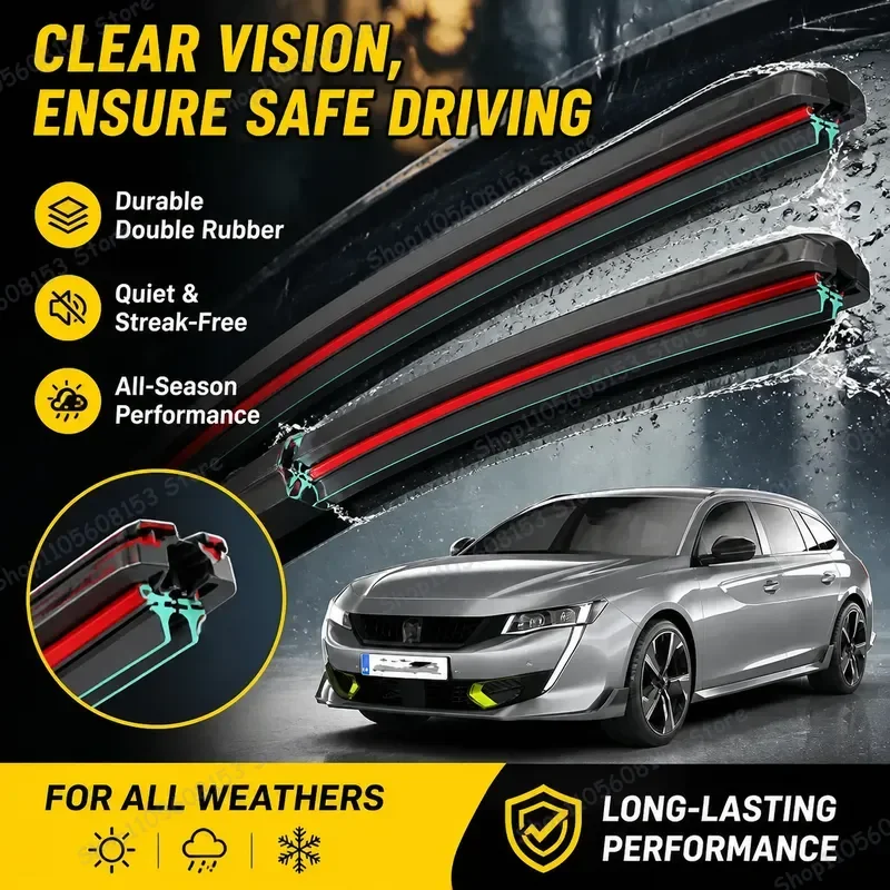 For Peugeot 508 508SW 2010–2023 Front Windshield Wiper Blades Premium All-Weather Replacement Wipers for Sedan Estate Car
For Peugeot 508 508SW 2010–2023 Front Windshield Wiper Blades Premium All-Weather Replacement Wipers for Sedan Estate Car