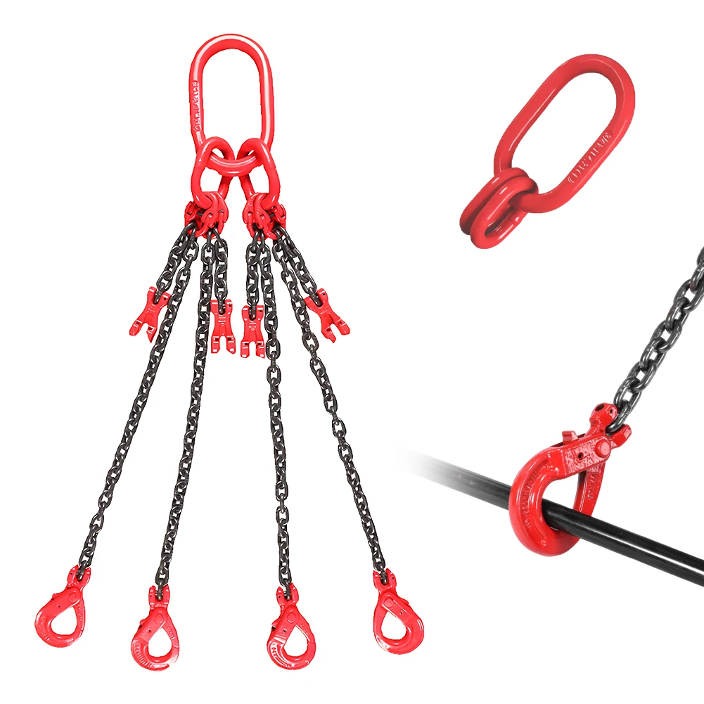 8 Tons 4 Leg Alloy Steel Industrial Quality Chain Slings W/ Hook Heavy-Duty Towing & Handling Sling Chains for Forklift & Crane
8 Tons 4 Leg Alloy Steel Industrial Quality Chain Slings W/ Hook Heavy-Duty Towing & Handling Sling Chains for Forklift & Crane