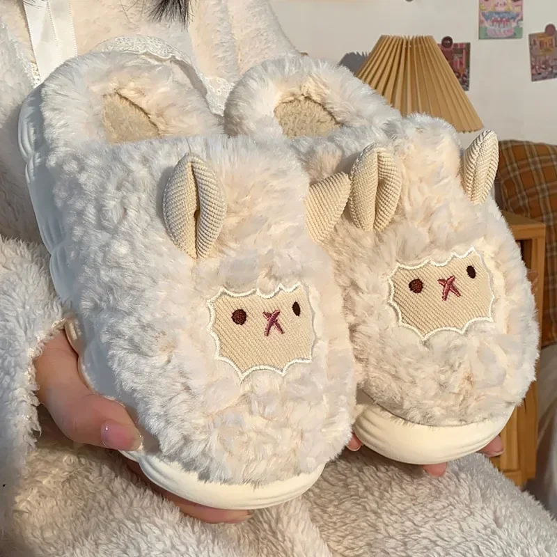 Winter Cartoon Plush Slippers Warm Fluffy Faux Fur Sheep Design Indoor Home Couple Cotton Slippers for Men And Women
Winter Cartoon Plush Slippers Warm Fluffy Faux Fur Sheep Design Indoor Home Couple Cotton Slippers for Men And Women