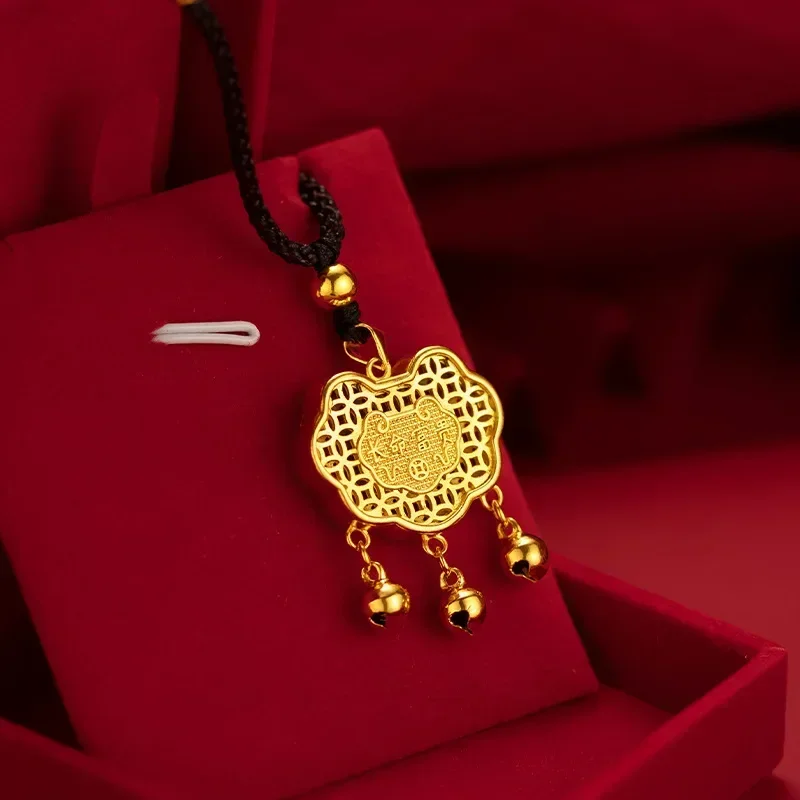 9999 Real Gold 24K Double-sided Long-life Wealth Small Gold Lock Pendant Long-life Lock Necklace Ethnic Style
9999 Real Gold 24K Double-sided Long-life Wealth Small Gold Lock Pendant Long-life Lock Necklace Ethnic Style