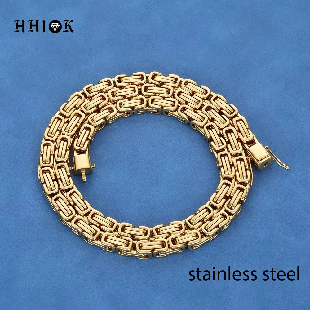 HHIOK 6mm Men’s Hip Hop Jewelry Thick Byzantine Chain Necklace 18K Gold Plated Stainless Steel Bracelet Wholesale
HHIOK 6mm Men’s Hip Hop Jewelry Thick Byzantine Chain Necklace 18K Gold Plated Stainless Steel Bracelet Wholesale