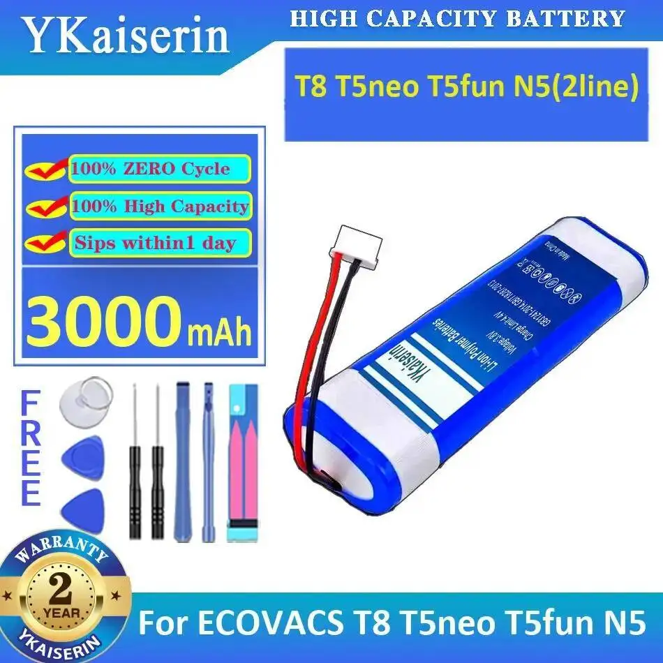3000Mah Cleaning Robot Battery Safe For Ecovacs T8 T5neo T5fun N5 Robotic Vacuum Cleaner 2Line
3000Mah Cleaning Robot Battery Safe For Ecovacs T8 T5neo T5fun N5 Robotic Vacuum Cleaner 2Line