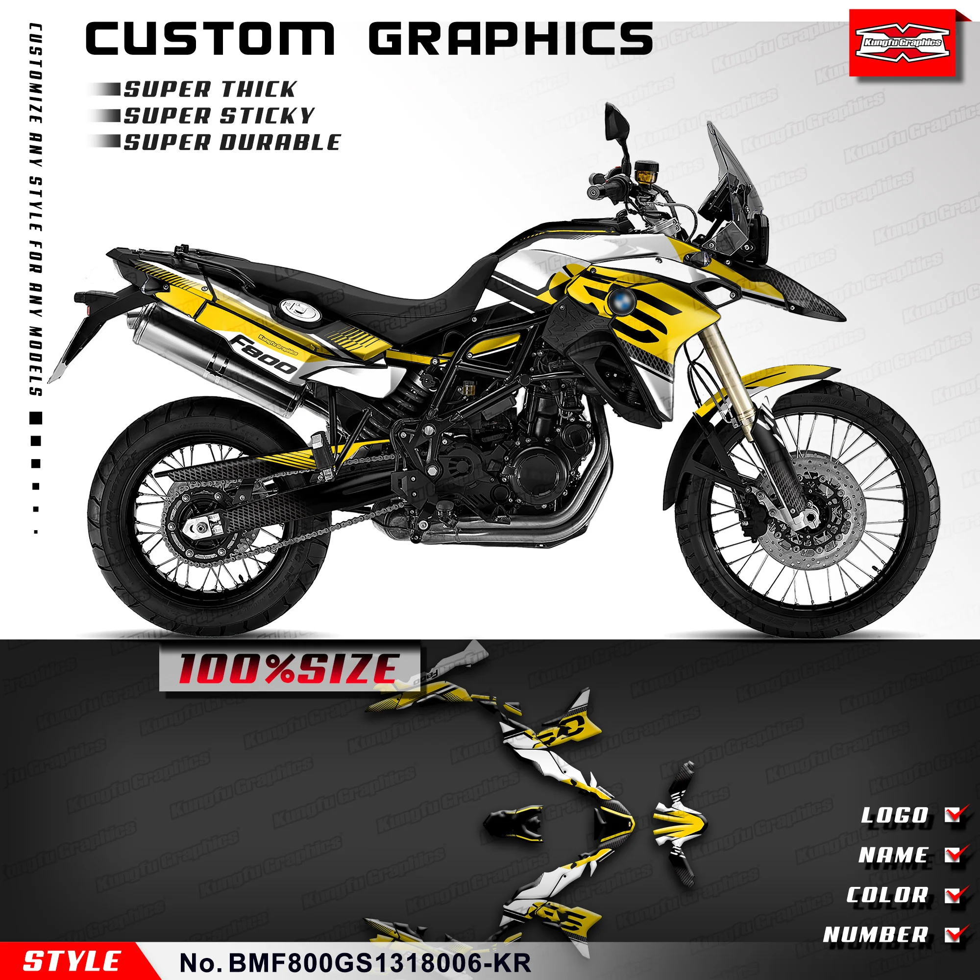 KUNGFU GRAPHICS Motorcycle Stickers Adhesive Decals for F800GS F800 GS 2013 2014 2015 2016 2017 2018, BMF800GS1318006-KR
KUNGFU GRAPHICS Motorcycle Stickers Adhesive Decals for F800GS F800 GS 2013 2014 2015 2016 2017 2018, BMF800GS1318006-KR