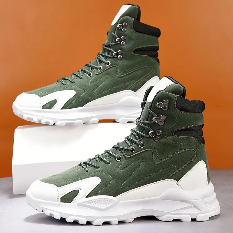 Men's Boots 2025 New High Top Casual Sneakers Comfortable Platform Lace Up Trainers Outdoor Hiking Travel Shoes Tenis Masculino
Men's Boots 2025 New High Top Casual Sneakers Comfortable Platform Lace Up Trainers Outdoor Hiking Travel Shoes Tenis Masculino