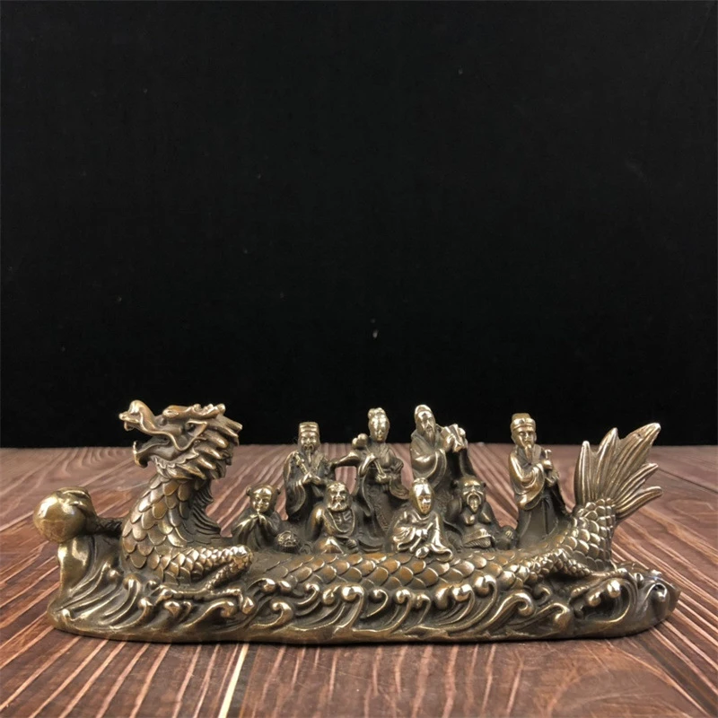 Brass Crossing the Sea Ornament, Copper-Colored Dragon , Eight Immortals Boat, Home and Office D
Brass Crossing the Sea Ornament, Copper-Colored Dragon , Eight Immortals Boat, Home and Office D