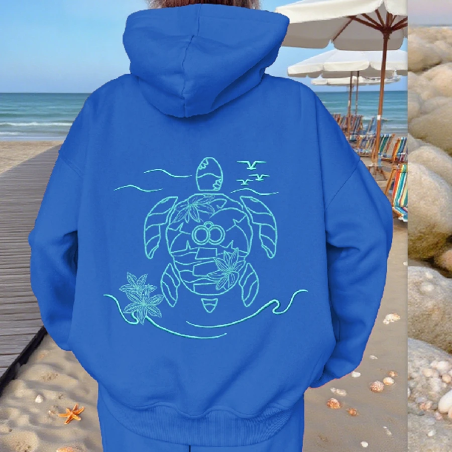 New Pink Hoodie Women's Fashionable Cotton Blend Long Sleeve Casual Pullover with Unique Turtle Print for Beach and Casual Wear
New Pink Hoodie Women's Fashionable Cotton Blend Long Sleeve Casual Pullover with Unique Turtle Print for Beach and Casual Wear