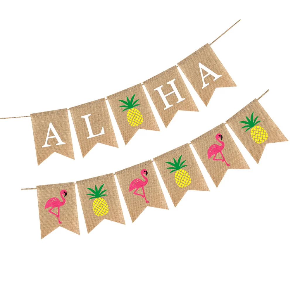 2Pcs Aloha Hawaiian Linen Party Banner Pineapple Flamingo Bunting Tropical Decoration Summer Party Accents Aloha Banner
2Pcs Aloha Hawaiian Linen Party Banner Pineapple Flamingo Bunting Tropical Decoration Summer Party Accents Aloha Banner