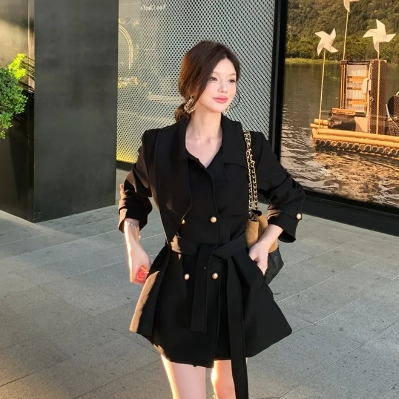 Ele Briti Sle Long Coat Scarf Design Slimming Bla Windbreaker Outerwear for Women Autumn Winter Faion Ladies' Coat
Ele Briti Sle Long Coat Scarf Design Slimming Bla Windbreaker Outerwear for Women Autumn Winter Faion Ladies' Coat