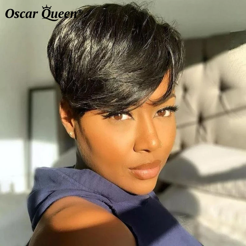 Beauty Wholesale Short Bob Straight Human Hair Pixie Cut Wig With Bangs Full Machine Made Brazilian Remy No Lace Wigs For Women
Beauty Wholesale Short Bob Straight Human Hair Pixie Cut Wig With Bangs Full Machine Made Brazilian Remy No Lace Wigs For Women