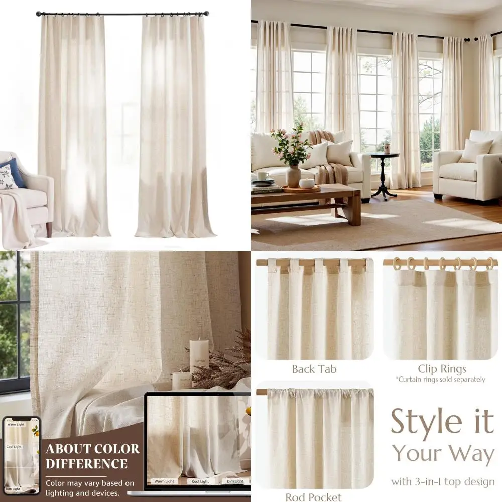 Бежевые льняные шторы, 108 дюймов, удлиненные, 2 панели для спальни, гостиной, светофильтрация, ширина 60 дюймов, натуральный фермерский
Бежевые льняные шторы, 108 дюймов, удлиненные, 2 панели для спальни, гостиной, светофильтрация, ширина 60 дюймов, натуральный фермерский