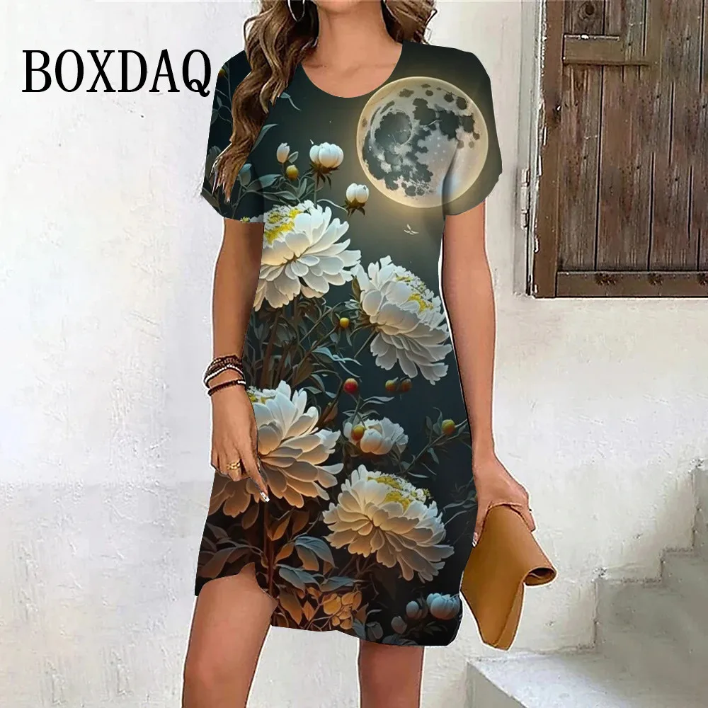 New 2024 Summer Flower Print Dress Women Scenery Short Sleeve Mini Dress Loose Plus Size Casual Fashion O-Neck Female Clothing
New 2024 Summer Flower Print Dress Women Scenery Short Sleeve Mini Dress Loose Plus Size Casual Fashion O-Neck Female Clothing