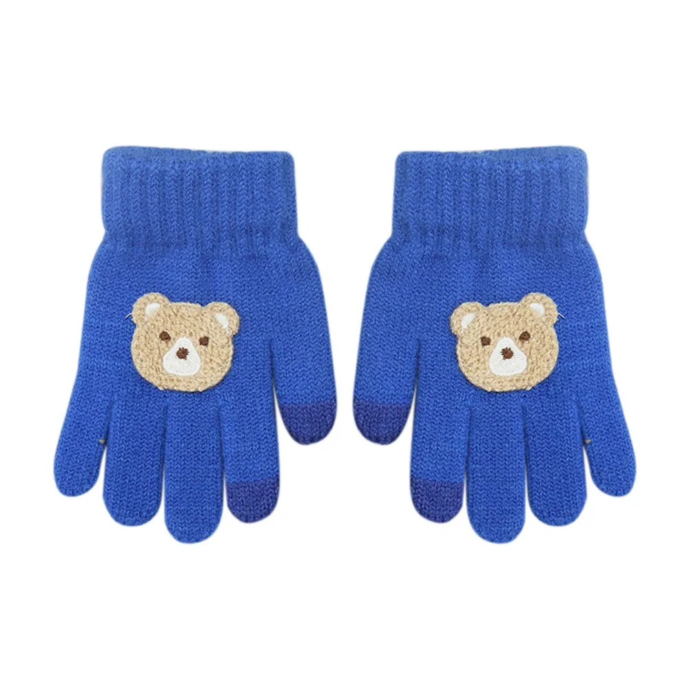 Перчатки с мультяшным медведем, утолщенные ветрозащитные теплые варежки для мальчиков и девочек, морозостойкие теплые варежки с полным пальцем, осень-зима 
Перчатки с мультяшным медведем, утолщенные ветрозащитные теплые варежки для мальчиков и девочек, морозостойкие теплые варежки с полным пальцем, осень-зима
