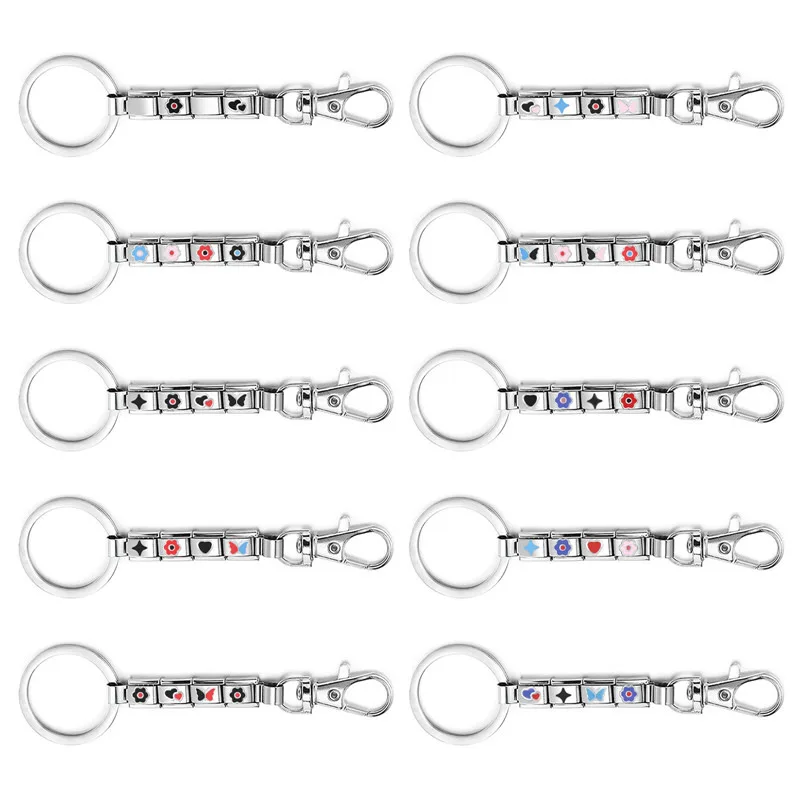 Stainless Steel Butterfly Heart Flowers Italian Charm Links Key Chain 9MM Metal Simple Design Keychain DIY Making Jewelry Gifts
Stainless Steel Butterfly Heart Flowers Italian Charm Links Key Chain 9MM Metal Simple Design Keychain DIY Making Jewelry Gifts