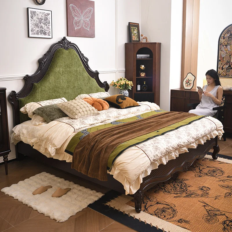 French retro light luxury solid wood bed master bedroom 1.8 meters court luxury double European high-end carving
French retro light luxury solid wood bed master bedroom 1.8 meters court luxury double European high-end carving