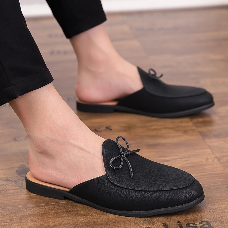Men Fashion Half Slippers Black One Step Casual Comfortable Outdoor Slippers Men Business Office Small Leather Shoes Size 38-44
Men Fashion Half Slippers Black One Step Casual Comfortable Outdoor Slippers Men Business Office Small Leather Shoes Size 38-44