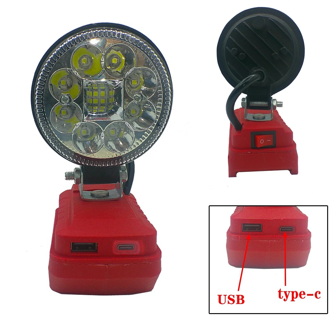 Cordless LED Work Light Outdoor Camping Flood Lamp For 4511396 4511437 18V Battery With-USB Or Type-C Charging Port
Cordless LED Work Light Outdoor Camping Flood Lamp For 4511396 4511437 18V Battery With-USB Or Type-C Charging Port
