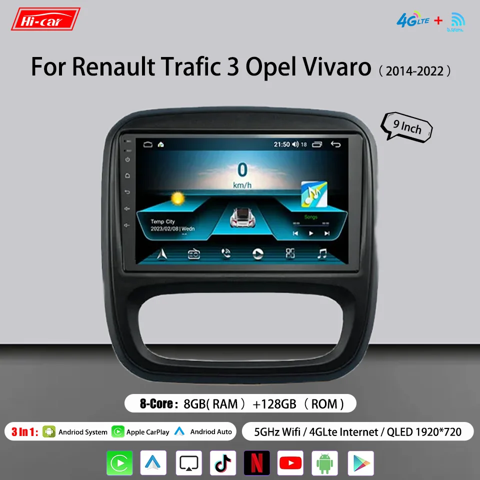 2din Radio For Renault Trafic 3 Opel Vivaro 2014-2022 Car Android Mulitimedia Stereo Play Autoadio 4GLTE + 5G Wifi GPS Navigatio
2din Radio For Renault Trafic 3 Opel Vivaro 2014-2022 Car Android Mulitimedia Stereo Play Autoadio 4GLTE + 5G Wifi GPS Navigatio