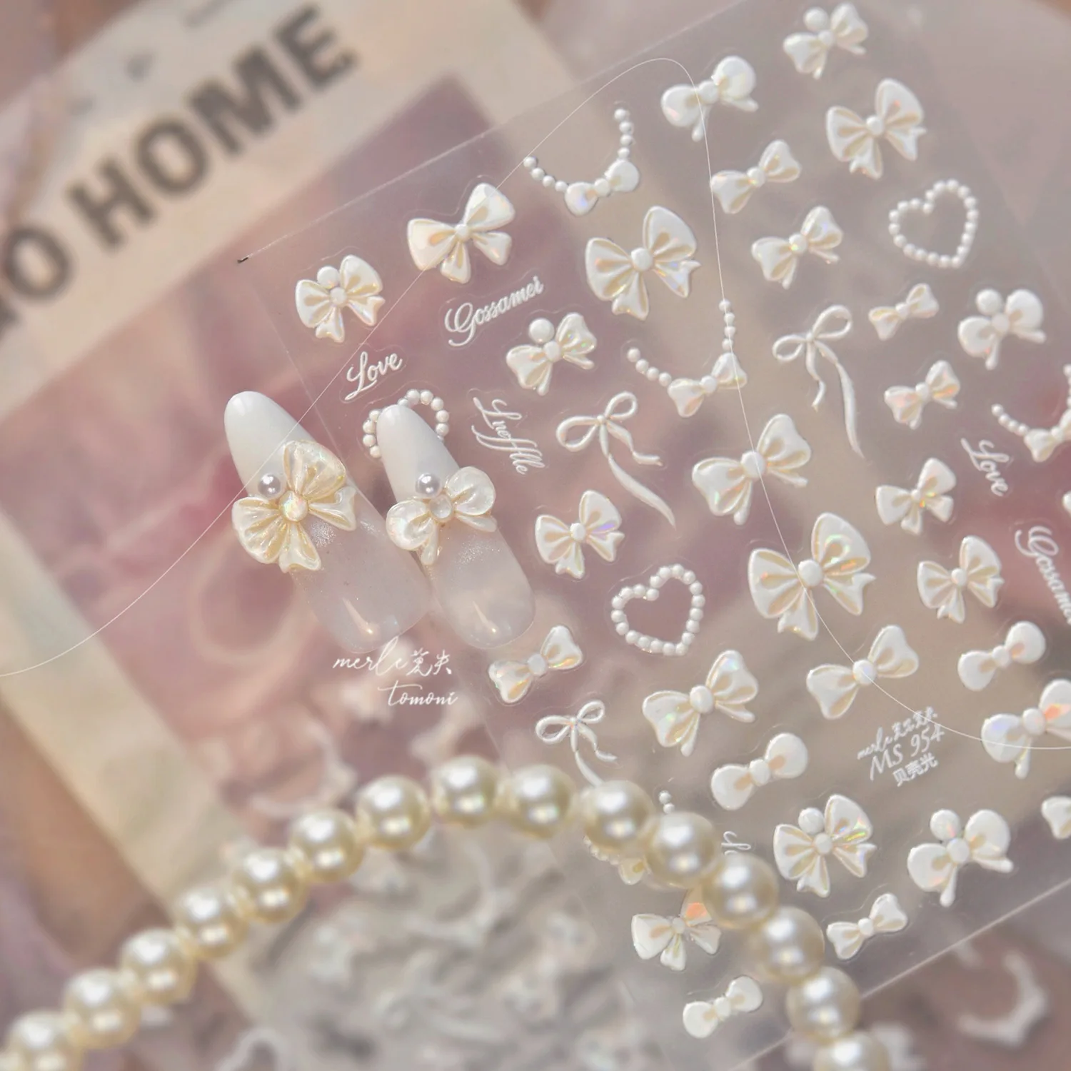 Exquisite Wavepoint Bow Nail Sticker White Bow Pearl Sticker Self-adhesive Nail Art Decorations Stickers for DIY Manicure Design
Exquisite Wavepoint Bow Nail Sticker White Bow Pearl Sticker Self-adhesive Nail Art Decorations Stickers for DIY Manicure Design